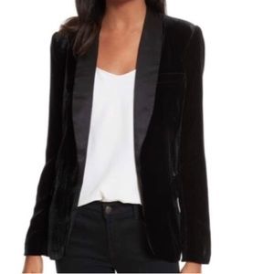 Joie Mehira Tuxedo Black Silk Blazer Jacket Size 0